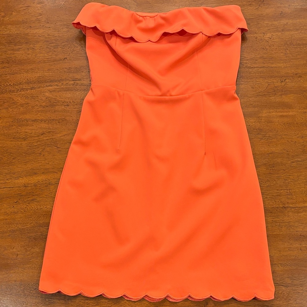 Lena Strapless Dress in Vibrant Orange